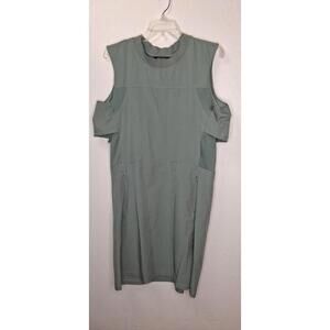 Eddie Bauer XL Sage Green Athletic Dress Short Sleeve Knee Length Sport